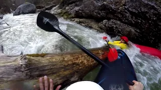 Kayaker stuck to the tree - Rescue - Rettenbach 165cm - 28.3.2022