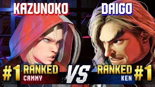 SF6 ▰ KAZUNOKO (#1 Ranked Cammy) vs DAIGO (#1 Ranked Ken) ▰ High Level Gameplay