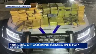 Over 146 pounds of cocaine seized during Arkansas traffic stop, state police say