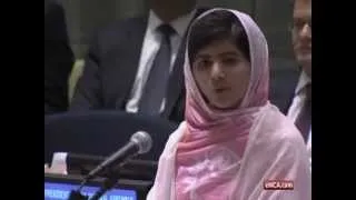 Malala Yousafzai addresses the UN