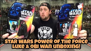 Star Wars Power Of The Force Luke Skywalker & Obi Wan Kenobi Unboxing & Review!