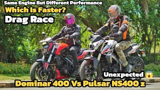 Bajaj Pulsar Ns400 Vs Dominar 400 | Drag Race