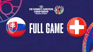 Slovakia v Switzerland | Full Basketball Game | FIBA U16 Women's European Championship 2023 - Div. B