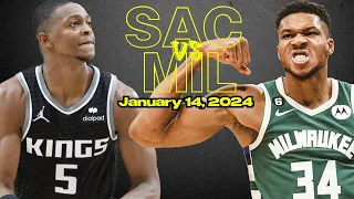 Sacramento Kings vs Milwaukee Bucks Best Game Highlights - January 14, 2024 | 2023-2024 NBA