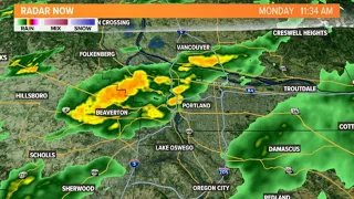 Tracking Portland weather: Frequent showers Monday afternoon. Thunder, hail possible