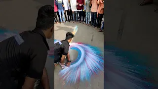 spread rangoli artist 🔥😅 | new Rangoli designs| #shorts