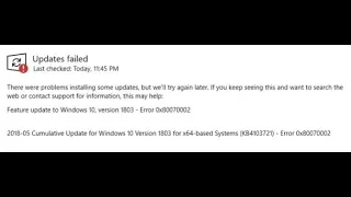 Résolu: Erreur de Mise à jour Windows 0x80070002
