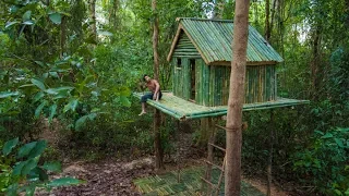 Build the Most Beautiful Jungle Bamboo House Villa by Ancient Skill