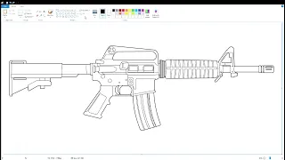 How to draw M4A1 Carbine using MS Paint | How to draw on your computer