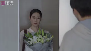 Heartbroken! When he sent her a bunch of flowers and declared his love for her, she rejected him.