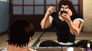 Hanma Yujiro have dinner with Baki first time Scene || Hanma Baki Season 2 Part 2 English Subbed