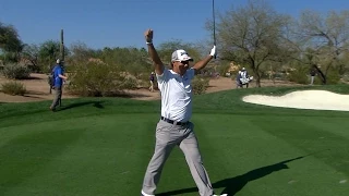 Hideki Matsuyama holes out for eagle from 129 yards at Waste Management