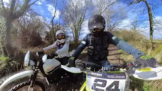 Insta360 One R Enduro Trail Riding on Husqvarna FE 450 and Honda Dominator 650 on TET and Fosse Way