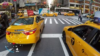 NYC Cycling Crosstown on 54th Street from West Side Greenway to Queensboro Bridge