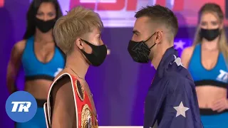 The Intense Faceoff between Naoya Inoue and Jason Moloney after both making weight for title fight