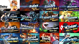 All Smash Ultimate newcomer trailers at the same time but their splash screens are synced