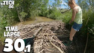 Beaver Dam Removal With My Wife No.30.1 - Time-Lapse Version - Manual Beaver Dam Removal