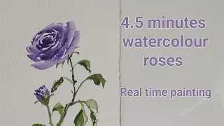 Watercolour florals/ Watercolour roses/ watercolour tutorials/ real-time painting +paint with me
