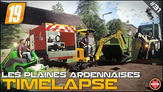 🇫🇷  Cutting Grass, Excavating Dirt Using JCB 18z Mini Digger ⭐ FS19 Les Plaines Ardennaises V2