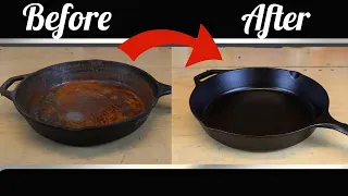 Cast Iron Skillet Restoration & Season #asmr