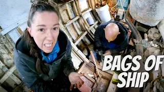 Ep 117 - Painful Boat Work Onboard Our Old SHIP #boatrestoration #boatproject