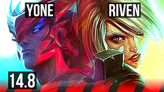 YONE vs RIVEN (TOP) | Rank 5 Yone, 10/3/6 | TR Challenger | 14.8