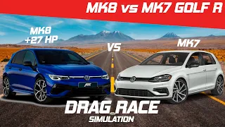 MK8 vs MK7 Golf R Drag Race | 1/4 Mile | Visualizer