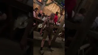 Very drunk man at oktoberfest