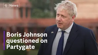 Boris Johnson questioned on Partygate during India trip - as pressure builds at home