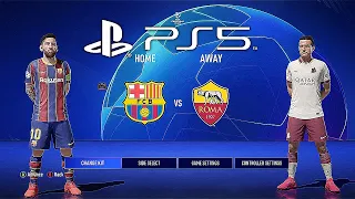 FIFA 21 PS5 FC BARCELONA - AS ROMA | MOD Ultimate Difficulty Career Mode HDR Next Gen