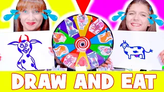 ASMR Mukbang Challenge Draw and Eat Magic Wheel