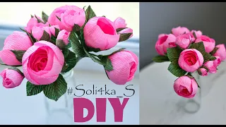 DIY soli4ka_s  Кущова троянда з гофрованого паперу/ кустовая роз с гофробумаги/ crepe paper rose