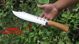 Knife Making/Making The Most Interesting RAMBO KNIFE STYLE From Rusty Spring Steel With Simple Tools