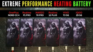 Extreme BATTERY 🔋, Performance Test 🔥 Nord CE 4 vs Realme P1 Pro vs VIVO T3 vs Realme 12+ vs iQOO Z9
