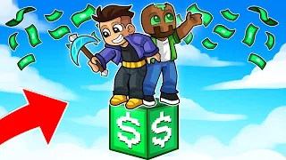 MINECRAFT pero SOBREVIVIMOS en 1 BLOQUE de DINERO 😱💵 HARDY y TROLERO