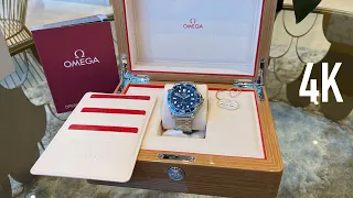 4K Unboxing & Review Omega Seamaster Professional 300m diver blue dial & bezel 210.30.42.20.03.001