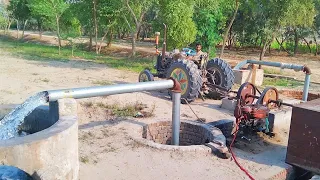 dual pump shaft system tubewell with Fiat Ghazi tractor agriculture//Tubewell in Pakistan