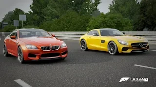 Forza 7 Drag race: BMW M6 (2013) vs Mercedes-AMG GT S