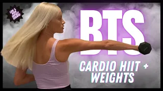 ALL BTS CARDIO HIIT + WEIGHTS WORKOUT 🔥 20/20 🔥 SUPER FUN + CHALLENGING 🔥 HIGH/LOW IMPACT SHOWN