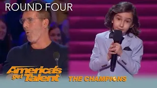 JJ Pantano: 7-Year-Old Australian Comedian ROASTS Simon Cowell on @America's Got Talent Champions