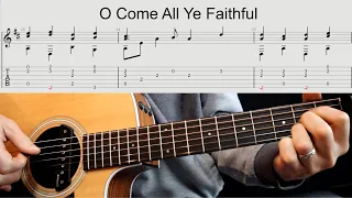 How to Play O Come All Ye Faithful - Fingerstyle Guitar Lesson with TAB and Chords - Josh Snodgrass