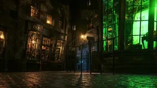 Knockturn Alley _ Harry Potter Music & Ambience - Chilling Music with Spooky Ambience and Rainstorms