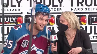 Colorado Avalanche Win Game One In OT vs Tampa Bay Lightning | Full Celebration & Interview | 21-22