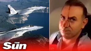 Passengers scream in panic as US F-15 fighter jet comes within metres of Iranian charter plane