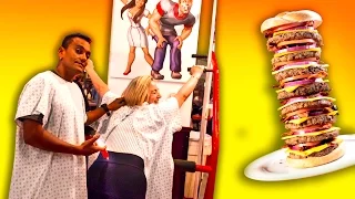 Funny Burger ( Heart Attack Grill Punishment ) Fremont Las Vegas