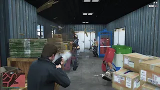 GTA 5 - Port Warehouse Merryweather Shootout + Six Star Escape