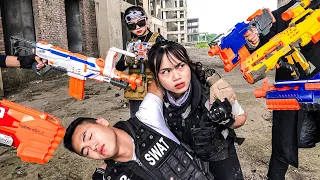Superheroes Nerf: Police Girl X-Shot Nerf Guns Fight Against Criminal Group Rescue SWAT+More Stories