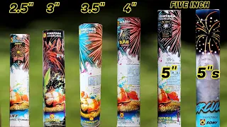 15 Different Types of Sky Shots Testing - Sony Vinayaga Fireworks - 2.5" to 5" Shells