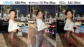 VIVO X80 Pro VS iPhone 13 Pro Max VS Samsung S22 Ultra Night Mode Camera Test