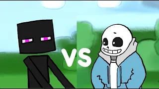 Enderman Vs Sans, Then Killer Sans Comes to the Rescue